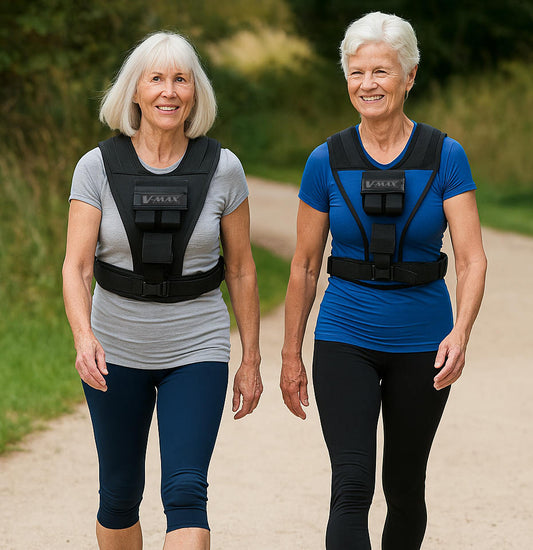 two women walking with weight vests from weightvest.com