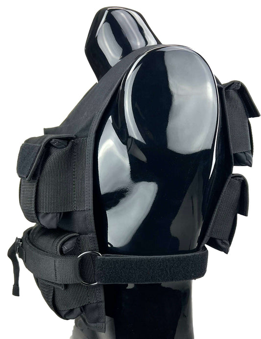 a weight vest on a black plastic upper body