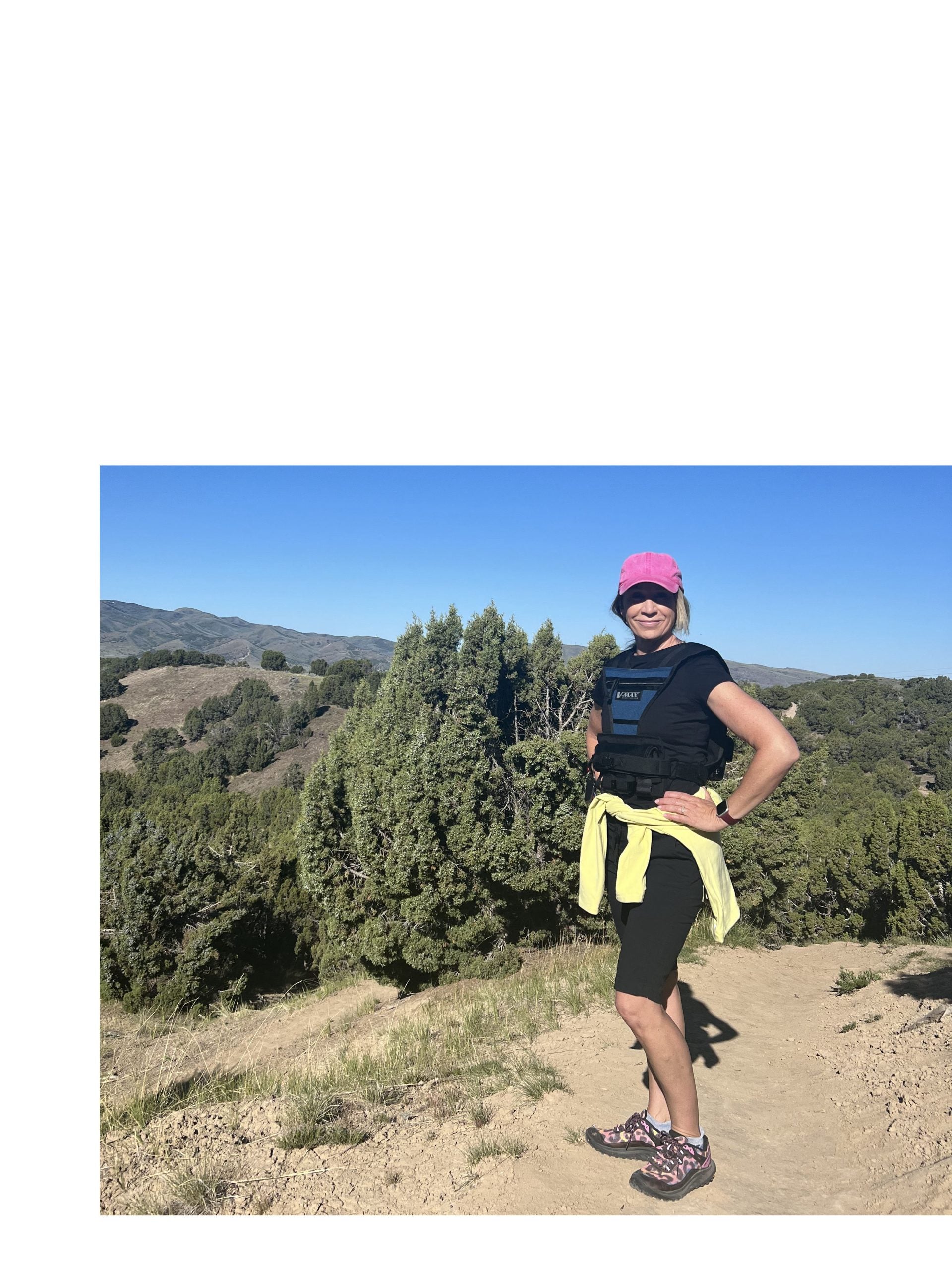 woman walking weight vest