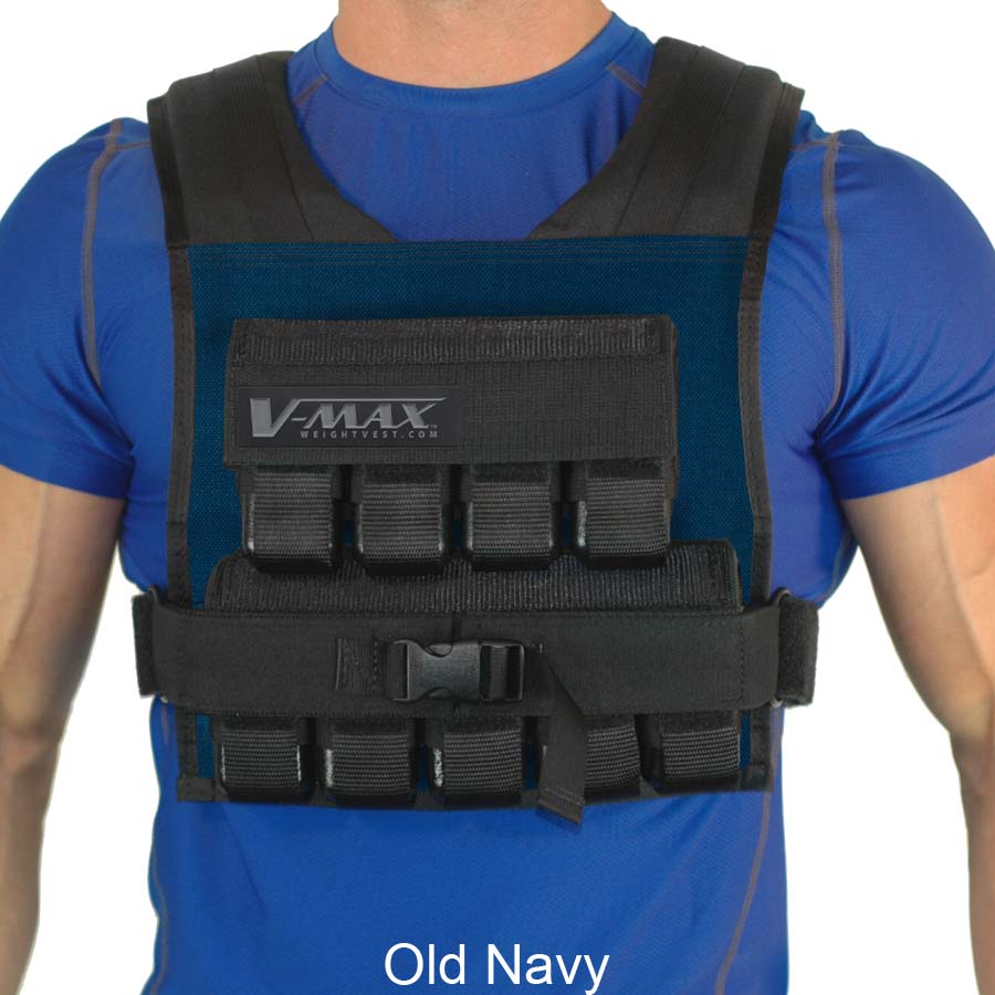 V-Max 45 lb adjustable weight vest in old navy – made in USA weighted vest for strength training, CrossFit, firefighter CPAT, and tactical fitness.