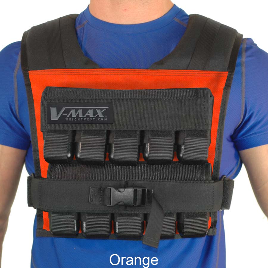 V-Max 50 lb adjustable weight vest in red –  made in USA weighted vest for strength training, CrossFit, firefighter CPAT, and tactical fitness.
