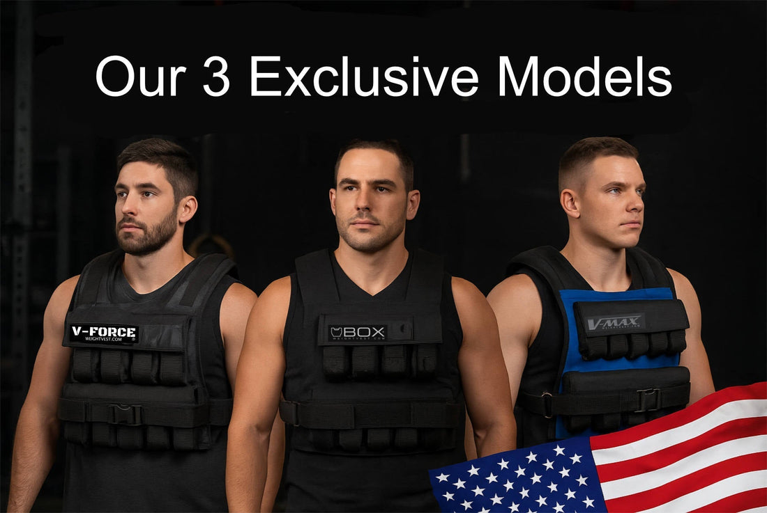 V-Force, V-MAX, and BOX weight vests from WeightVest.com – the original adjustable weight vest designs trusted worldwide